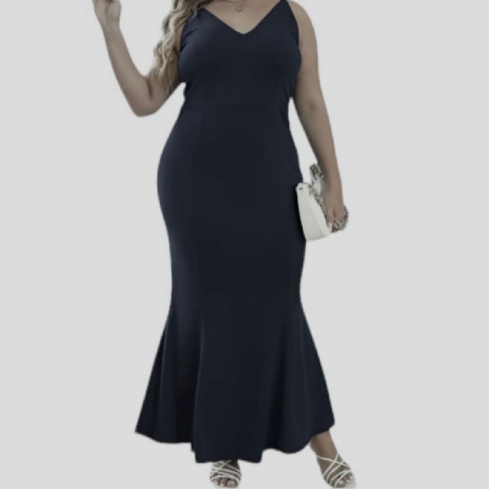 Nemidor Dress NWT Mermaid Hem Sleeveless V-Neck BodyCon Black 26